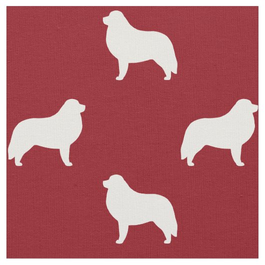 Große Pyrenäen-Silhouette-Muster-Rot Stoff (Nahaufnahme)