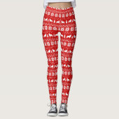 Große Pyrenäen-Silhouette-Weihnachtsmuster Leggings (Vorderseite)