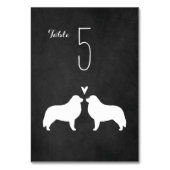 Große Pyrenäen Silhouetten Hochzeitsempfang Tischnummer (Vorderseite)