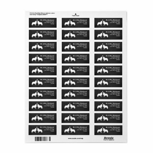 Große Pyrenäen Silhouetten Liebe Rücksendeadresse (Vorne)