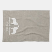 Große Pyrenäen Silhouetten mit Herz Geschirrtuch (Horizontal)