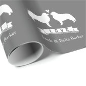 Große Pyrenäen Silhouetten mit Text Geschenkpapier (Rolleneckpunkt)