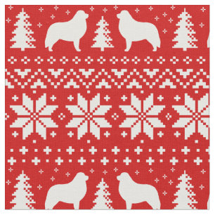 Große Pyrenäen Silhouetten Weihnachtsfeiertag Stoff