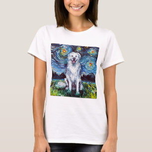 Große Pyrenäen Starry Night Big White Hund Art by T-Shirt