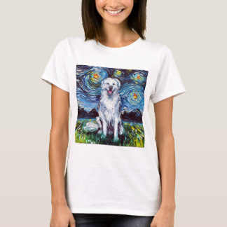 Große Pyrenäen Starry Night Big White Hund Art by  T-Shirt