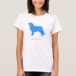 Große Pyrenäen-T - Shirt (blaue Silhouette)