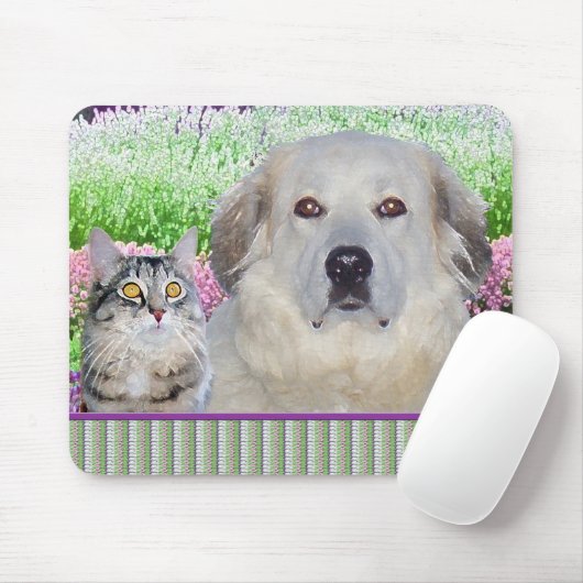 Große Pyrenäen u. Freund Mousepad (Mit Mouse)
