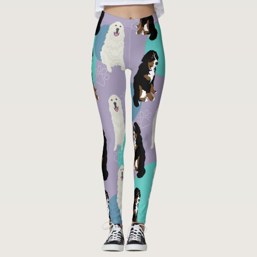 Große Pyrenäen und Berner Hunde Leggings (Vorderseite)