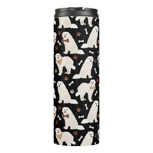 Große Pyrenäen und Knochen Thermal Tumbler Thermosbecher (Rückseite)