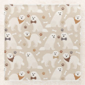 Große Pyrenäen Untersetzer aus Glattglas (Vorderseite)