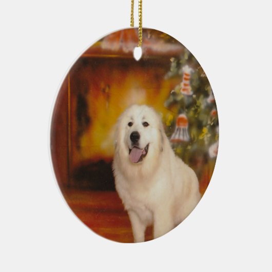 Große Pyrenäen warteten auf Sankt Keramikornament (Rechts)