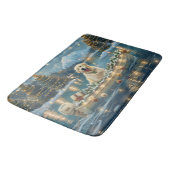 Große Pyrenäen Weihnachten Feierliche Reise Badematte (Schrägansicht)