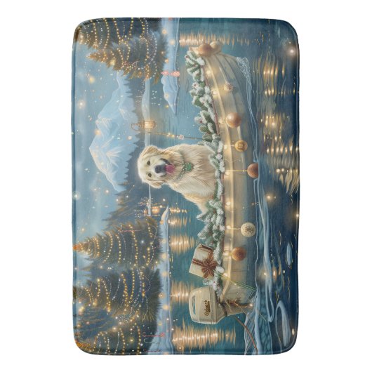 Große Pyrenäen Weihnachten Feierliche Reise Badematte (Vorderseite Vertikal)