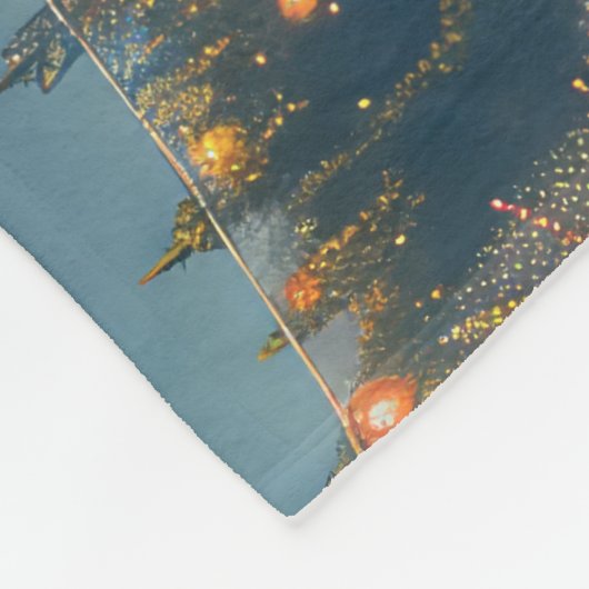 Große Pyrenäen Weihnachten Feierliche Reise Fleecedecke (Ecke)