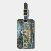 Große Pyrenäen Weihnachten Feierliche Reise Gepäckanhänger (Vorderseite vertikal)