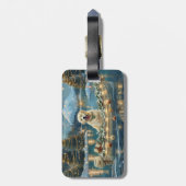 Große Pyrenäen Weihnachten Feierliche Reise Gepäckanhänger (Rückseite vertikal)