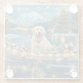 Große Pyrenäen Weihnachten Feierliche Reise Glasuntersetzer (Rückseite)