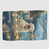 Große Pyrenäen Weihnachten Feierliche Reise Golfhandtuch (Horizontal)