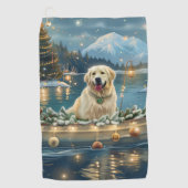 Große Pyrenäen Weihnachten Feierliche Reise Golfhandtuch (Vorderseite)