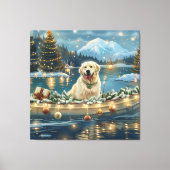 Große Pyrenäen Weihnachten Feierliche Reise Leinwanddruck (Vorderseite)
