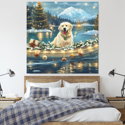 Große Pyrenäen Weihnachten Feierliche Reise Leinwanddruck (Insitu (Schlafzimmer))