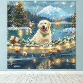 Große Pyrenäen Weihnachten Feierliche Reise Leinwanddruck (Insitu (Holzboden))