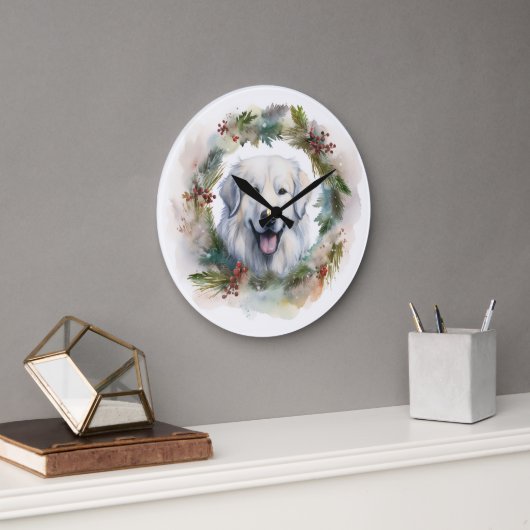 Große Pyrenäen Weihnachtsfeiertag Große Wanduhr (Büro)