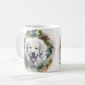 Große Pyrenäen Weihnachtsfeiertag Kaffeetasse (Vorderseite Links)