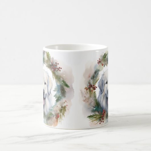 Große Pyrenäen Weihnachtsfeiertag Kaffeetasse (Mittel)