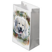 Große Pyrenäen Weihnachtsfeiertag Kleine Geschenktüte (Rückseite Schrägansicht)