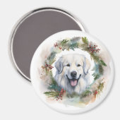 Große Pyrenäen Weihnachtsfeiertag Magnet (Vorderseite/Rückseite)