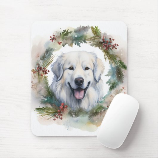 Große Pyrenäen Weihnachtsfeiertag Mousepad (Mit Mouse)