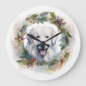 Große Pyrenäen Weihnachtsfeiertag Wanduhr (Vorderseite)