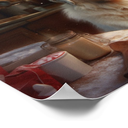 Große Pyrenäen Weihnachtskost Feiertag Poster (Ecke)