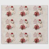 Große Pyrenäen-Weihnachtswelpe Geschenkpapier (Flach)
