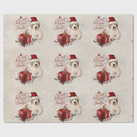 Große Pyrenäen-Weihnachtswelpe Geschenkpapier (Flach)