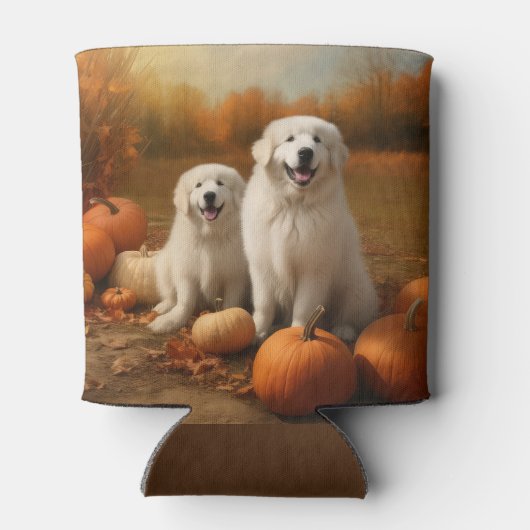 Große Pyrenäen Welpen Herbst Kürbis Dosenkühler (Rückseite)