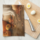 Große Pyrenäen Welpen Herbst Kürbis Geschirrtuch (Viertel Falte)