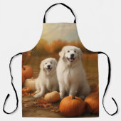 Große Pyrenäen Welpen Herbst Kürbis Schürze (Vorderseite)