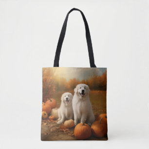 Große Pyrenäen Welpen Herbst Kürbis Tasche