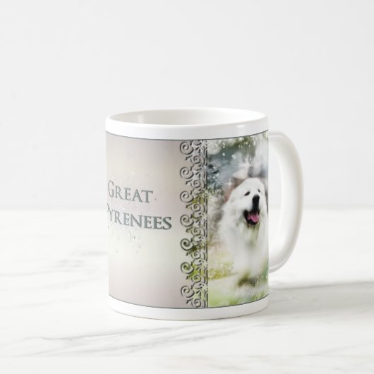 Große Pyrenäen Winterlandschaft Tasse (VorderseiteRechts)