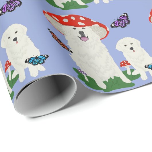 Große Pyrenäen zum Geburtstag Geschenkpapier (Rolleneckpunkt)