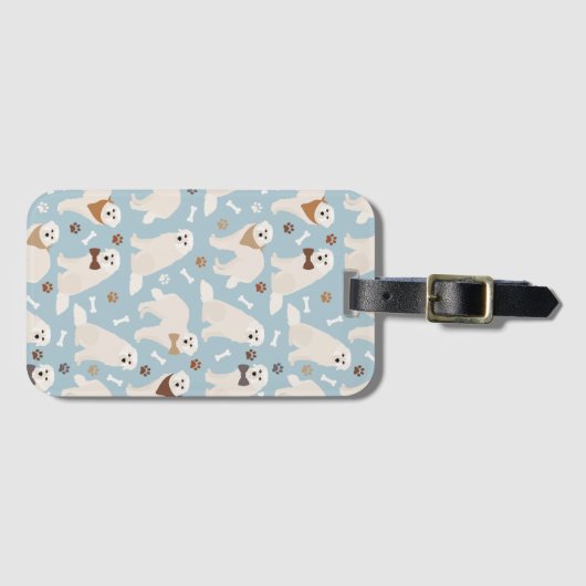 Große Pyrenäenpfe und Knochen Gepäckmarke Gepäckanhänger (Vorderseite (Horizontal))