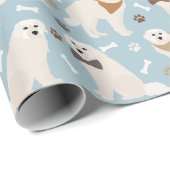 Große Pyrenäenpfeffer und Knochen-Umschlagpapier Geschenkpapier (Rolleneckpunkt)