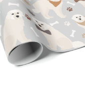 Große Pyrenäenpfeffer und Knochen-Umschlagpapier Geschenkpapier (Rolleneckpunkt)