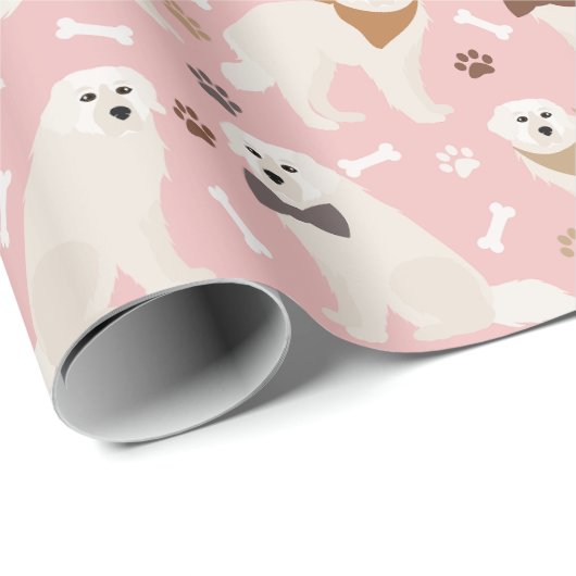 Große Pyrenäenpfeffer und Knochen-Umschlagpapier Geschenkpapier (Rolleneckpunkt)