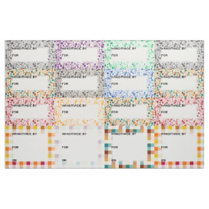 Große Quilt Labels - Paisley und Gingham Stoff