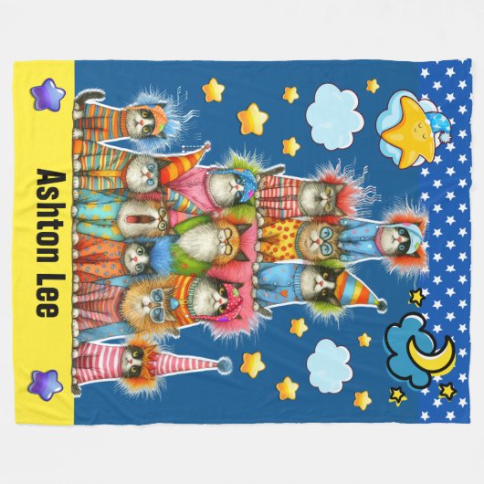 GROSSE QUIRKY CATS Fleece Blanket (Vorderseite (Horizontal))