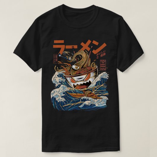 Große Ramen von Kanagawa japanischen Lebensmittel  T-Shirt (Design vorne)