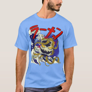 Große Ramen von Kanagawa japanisches Essen Kaiju K T-Shirt